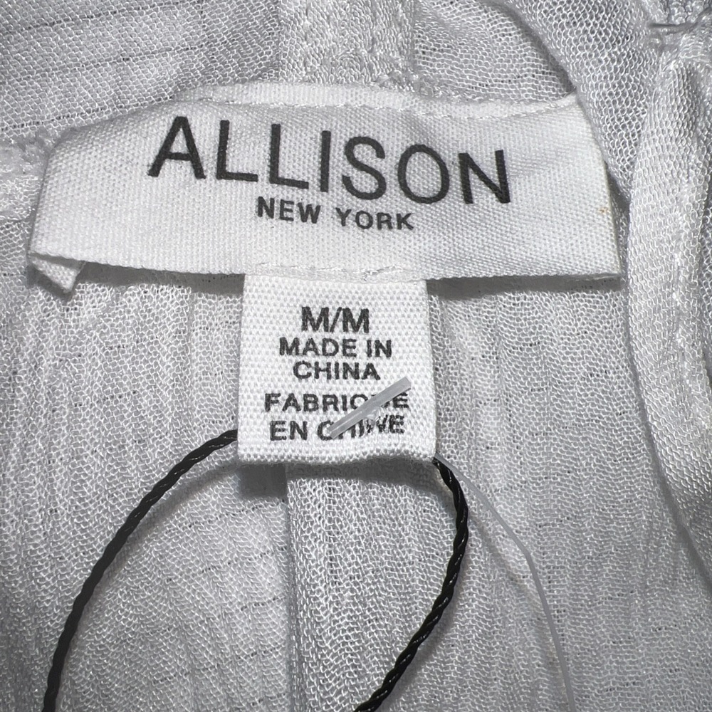 Allison New York Women Tank Top Medium Embroidered Gauzy Cotton Halter Boho Top - Picture 4 of 5